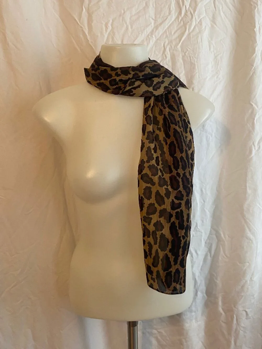 Leopard Print Brown And Black Boho Chic Lightweight Scarf